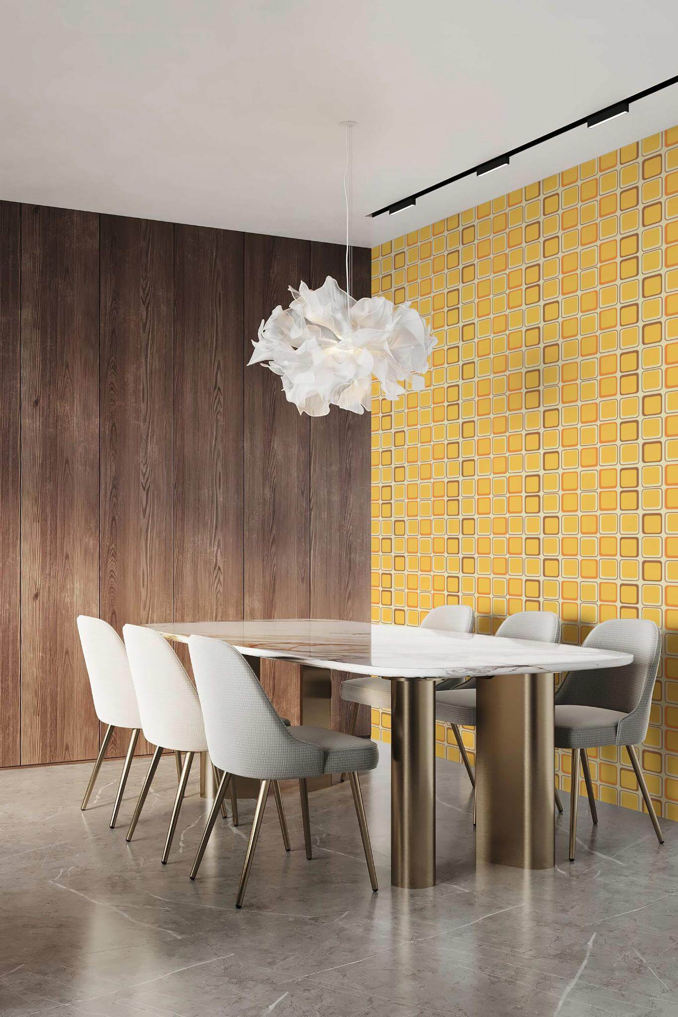 Yellow retro geometric Wallpaper - Image 4