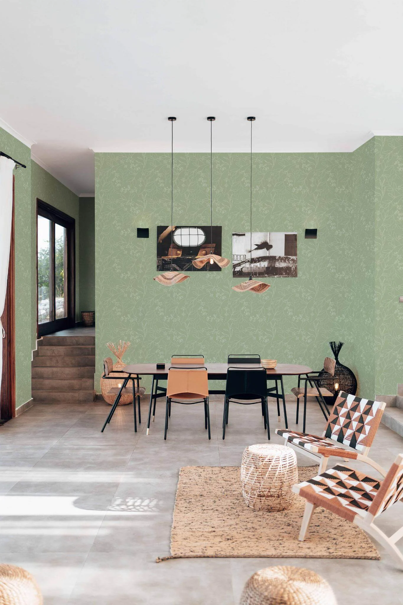 Sage green leaf Wallpaper - Image 3