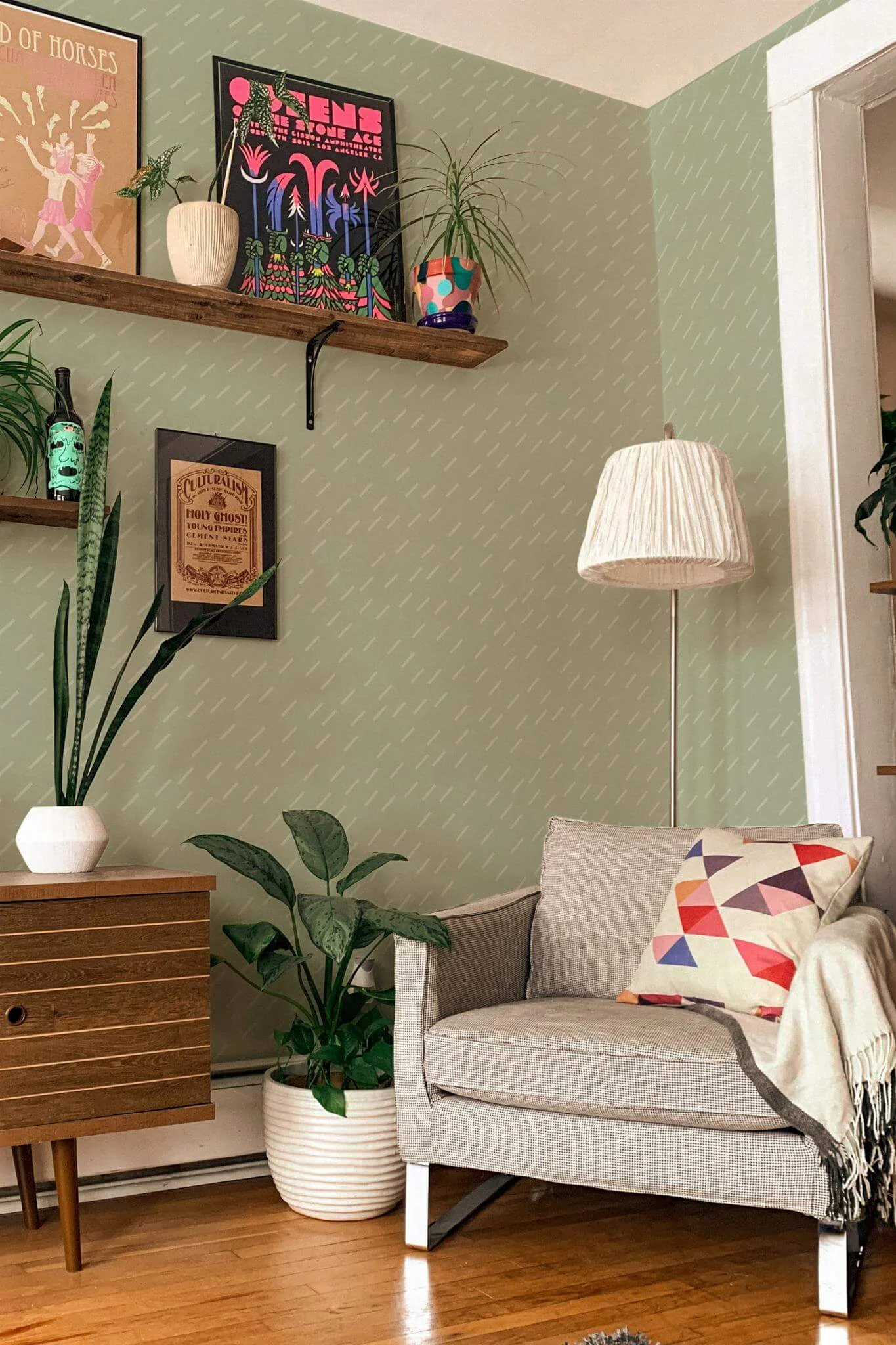 Sage neutral stripes Wallpaper - Image 4