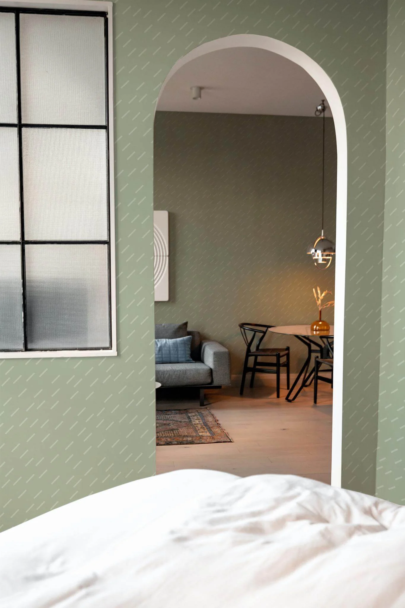 Sage neutral stripes Wallpaper - Image 3
