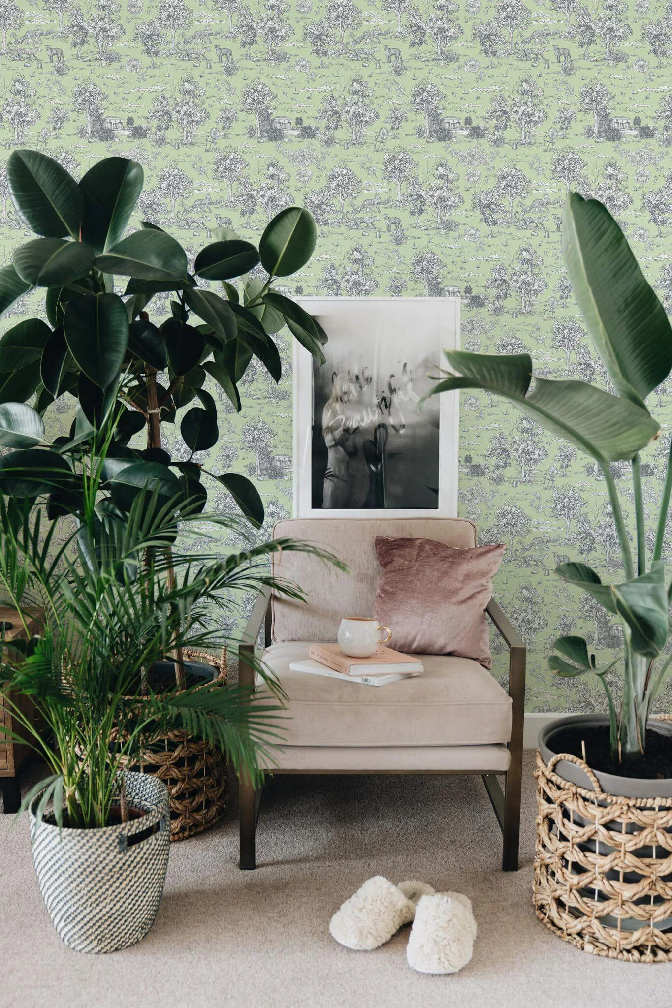 Sage toile Wallpaper - Image 3