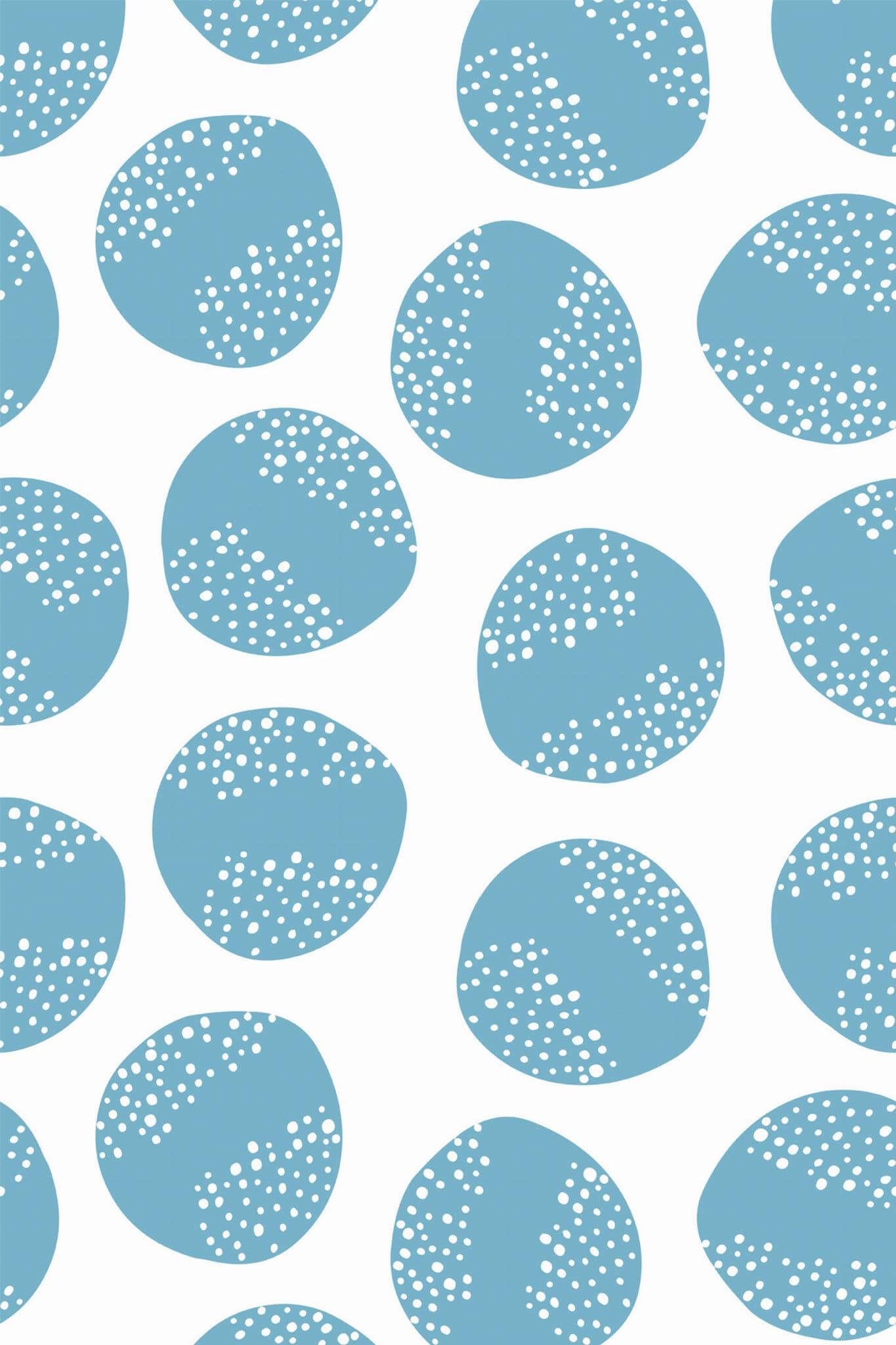 Scandinavian blue circle pattern Wallpaper - Image 2