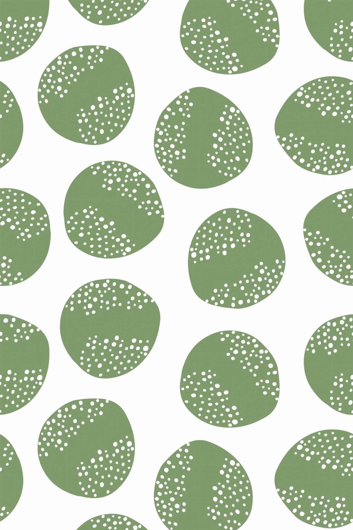 Scandinavian green circle pattern Wallpaper - Image 2