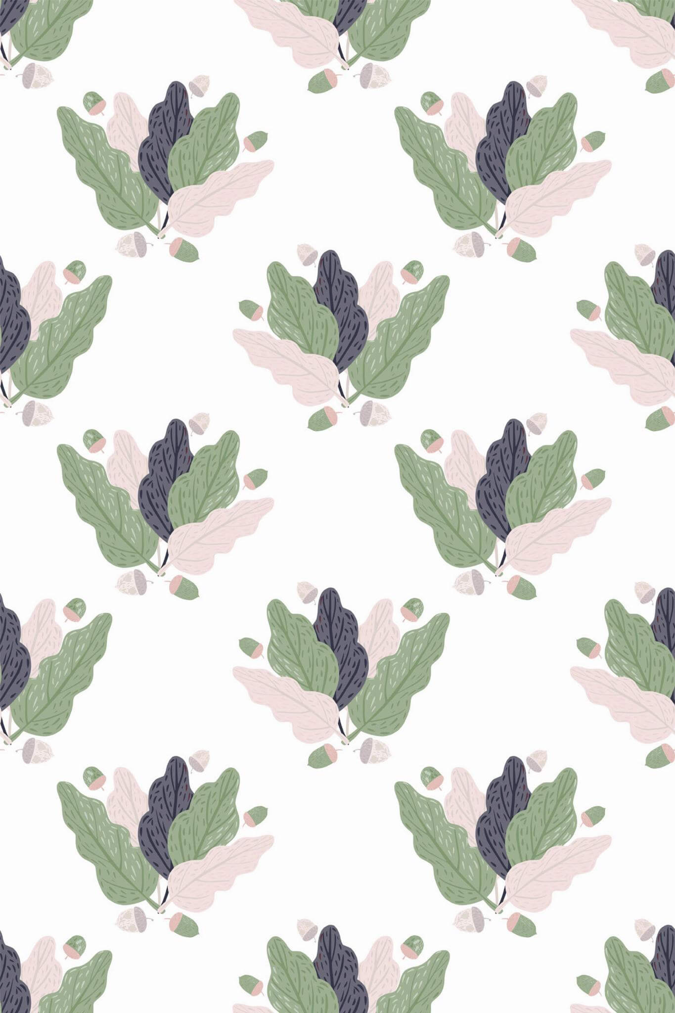 Scandinavian oak leaf Wallpaper - Image 2