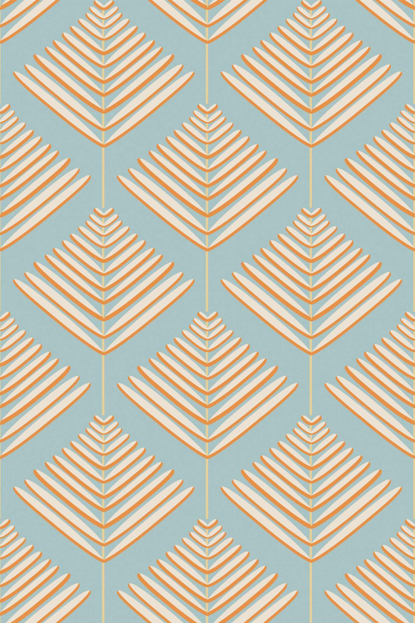 Seamless geometric leaf Wallpaper - Image 2