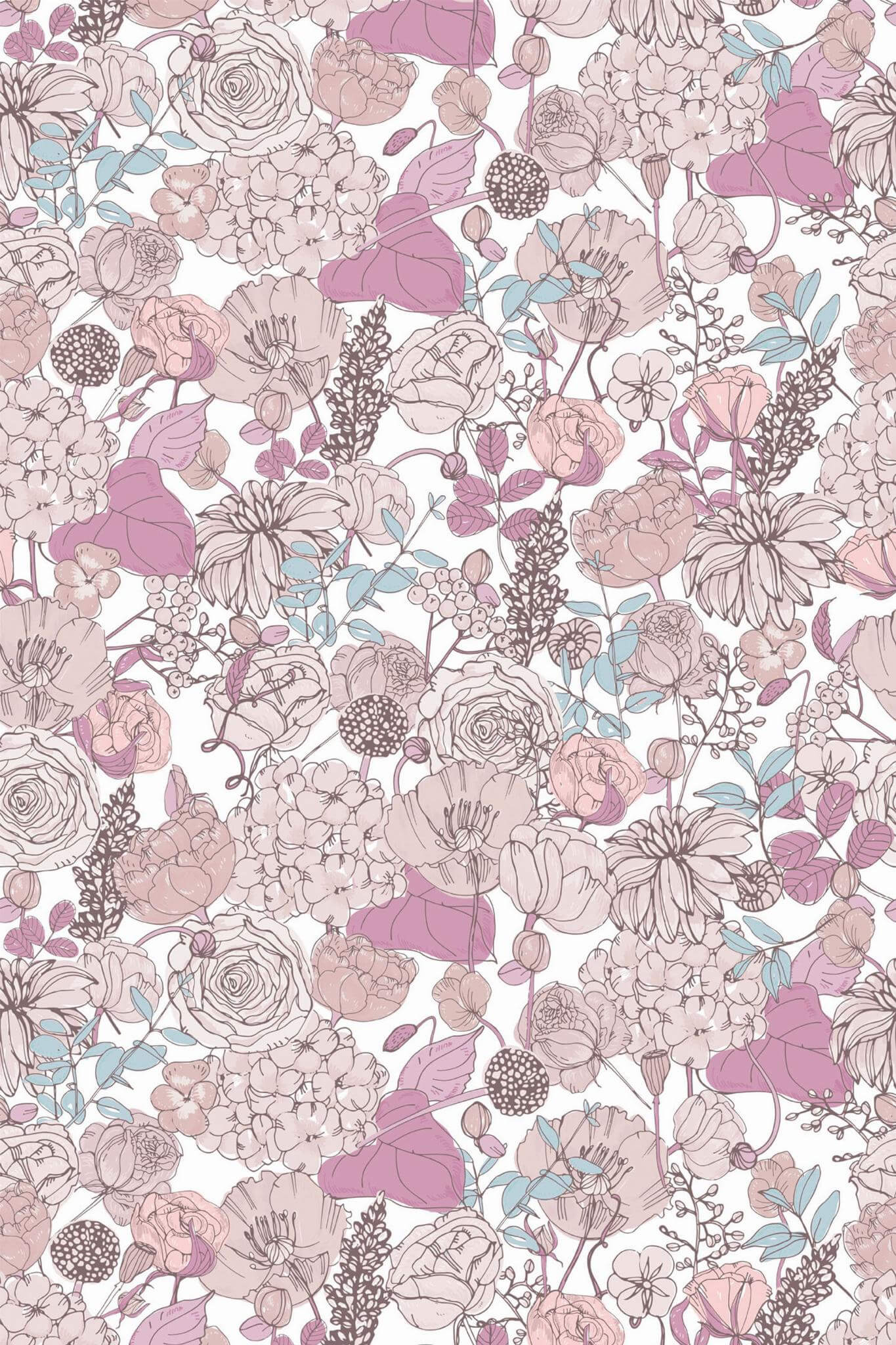 Seamless pink floral Wallpaper - Image 2