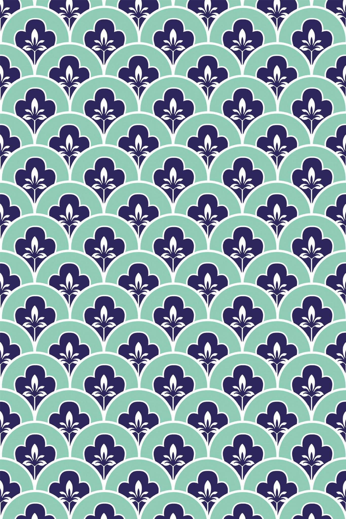 Turquoise Art Deco Wallpaper - Image 2