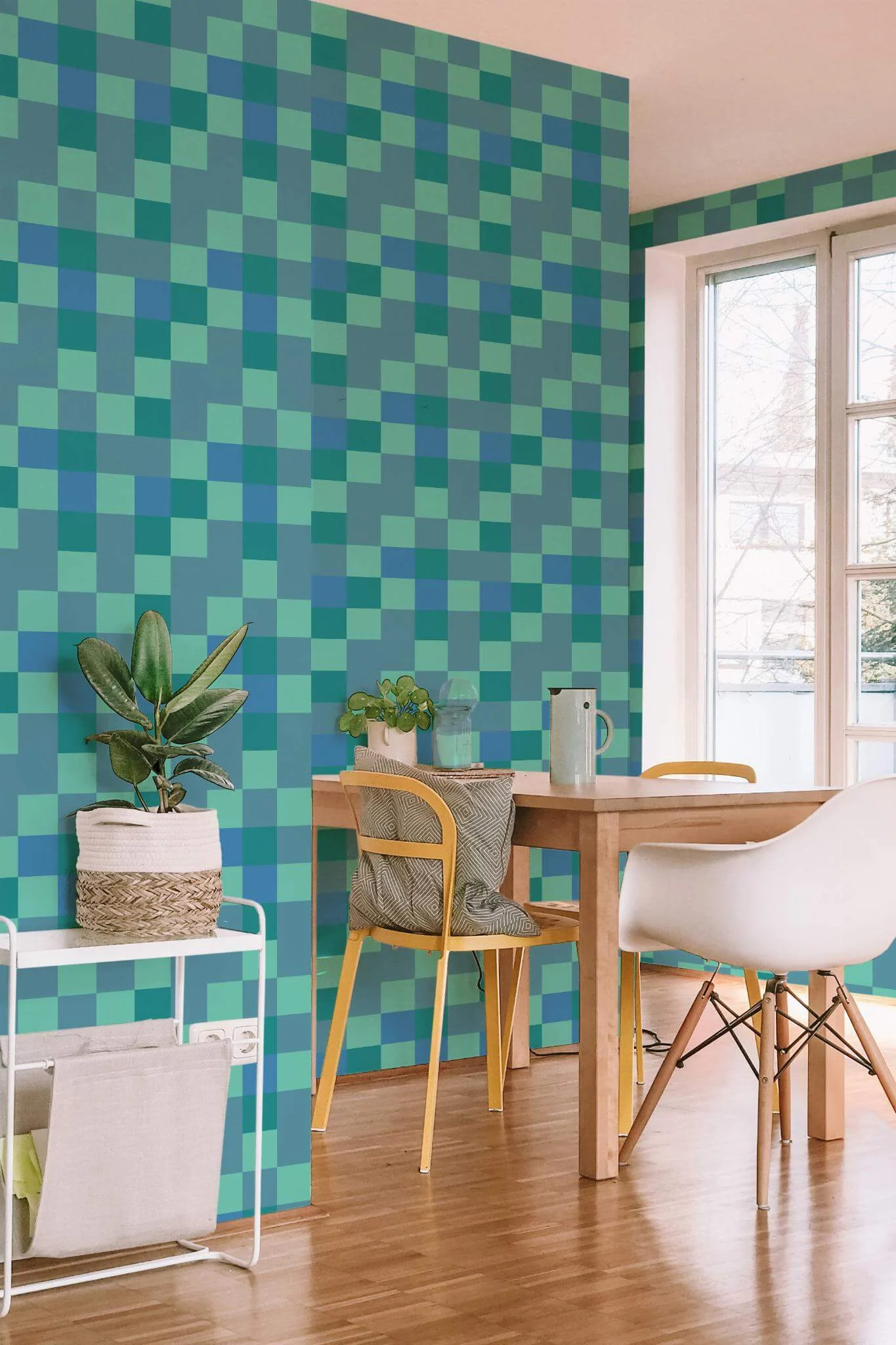 Checkered Turquoise Wallpaper - Image 3