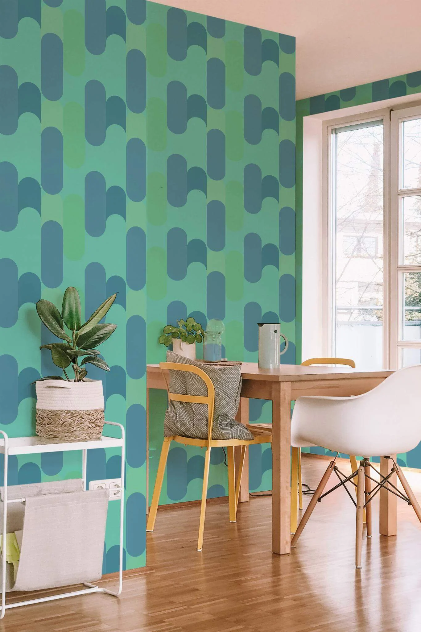 Whispers of Turquoise Geometry Wallpaper - Image 3