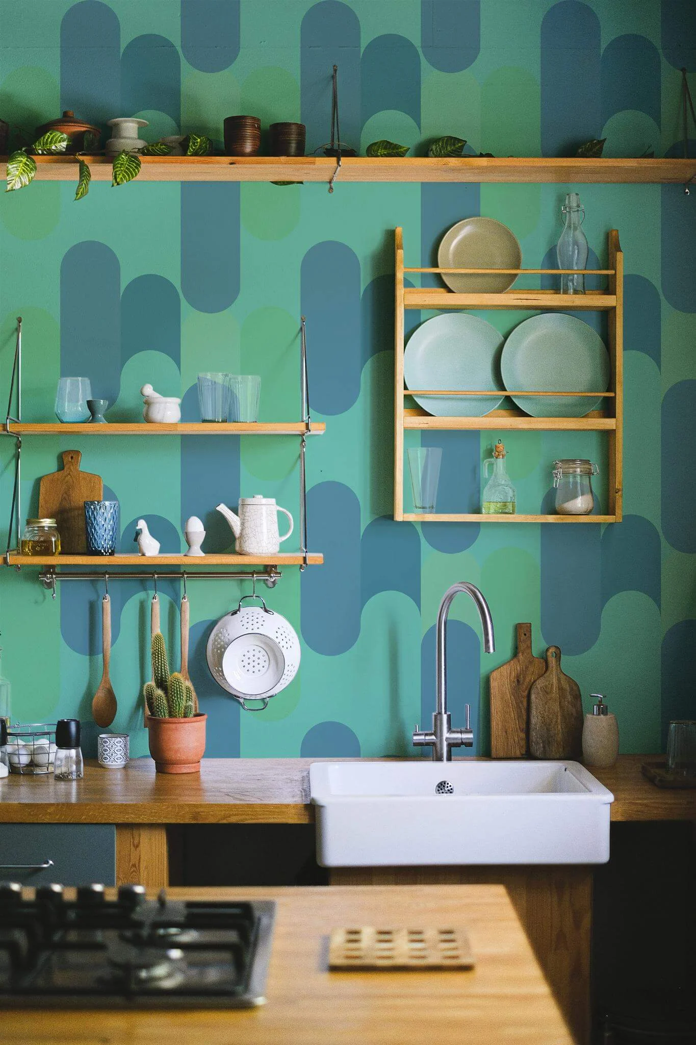 Whispers of Turquoise Geometry Wallpaper - Image 4