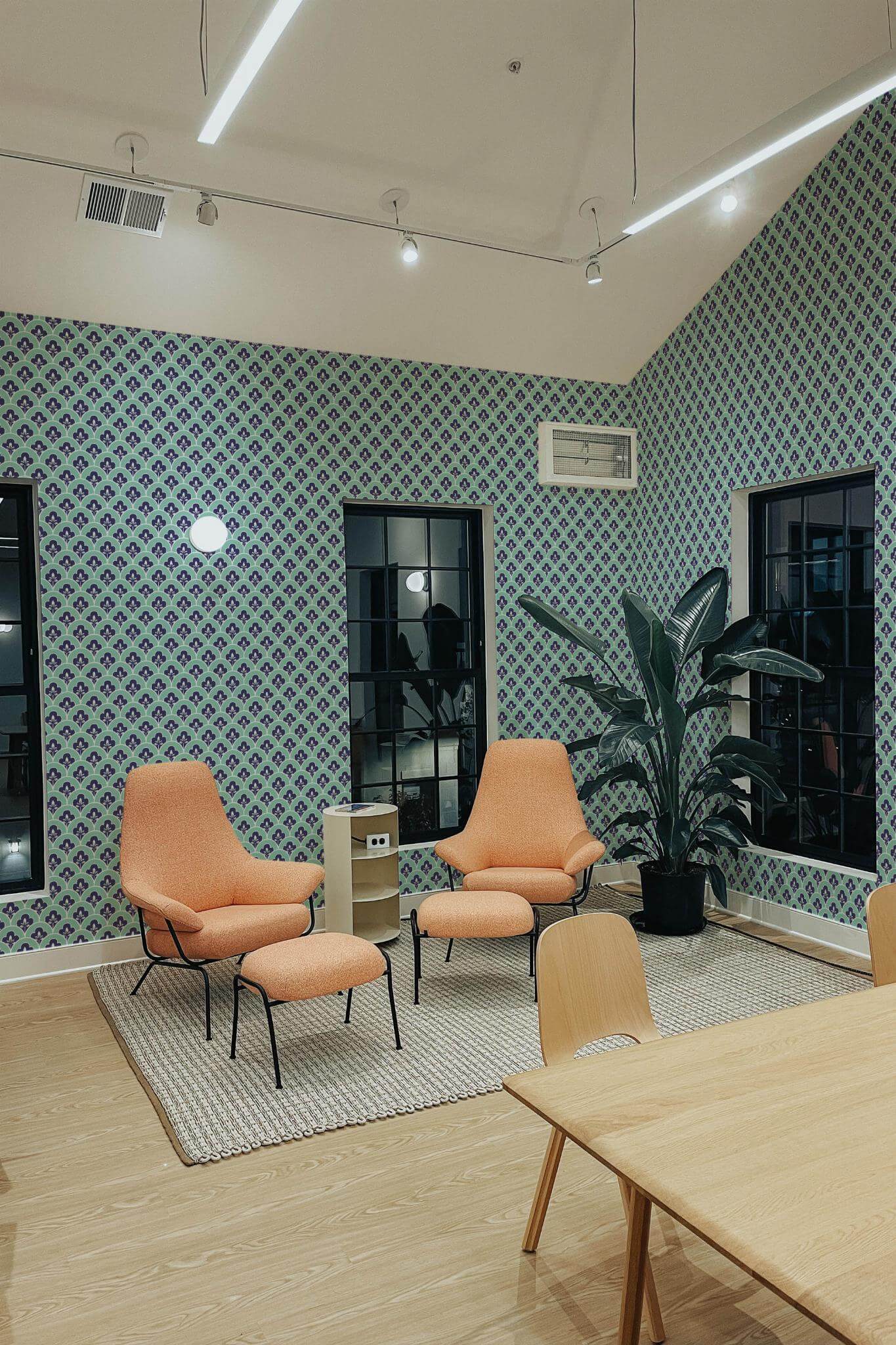 Turquoise Art Deco Wallpaper - Image 3