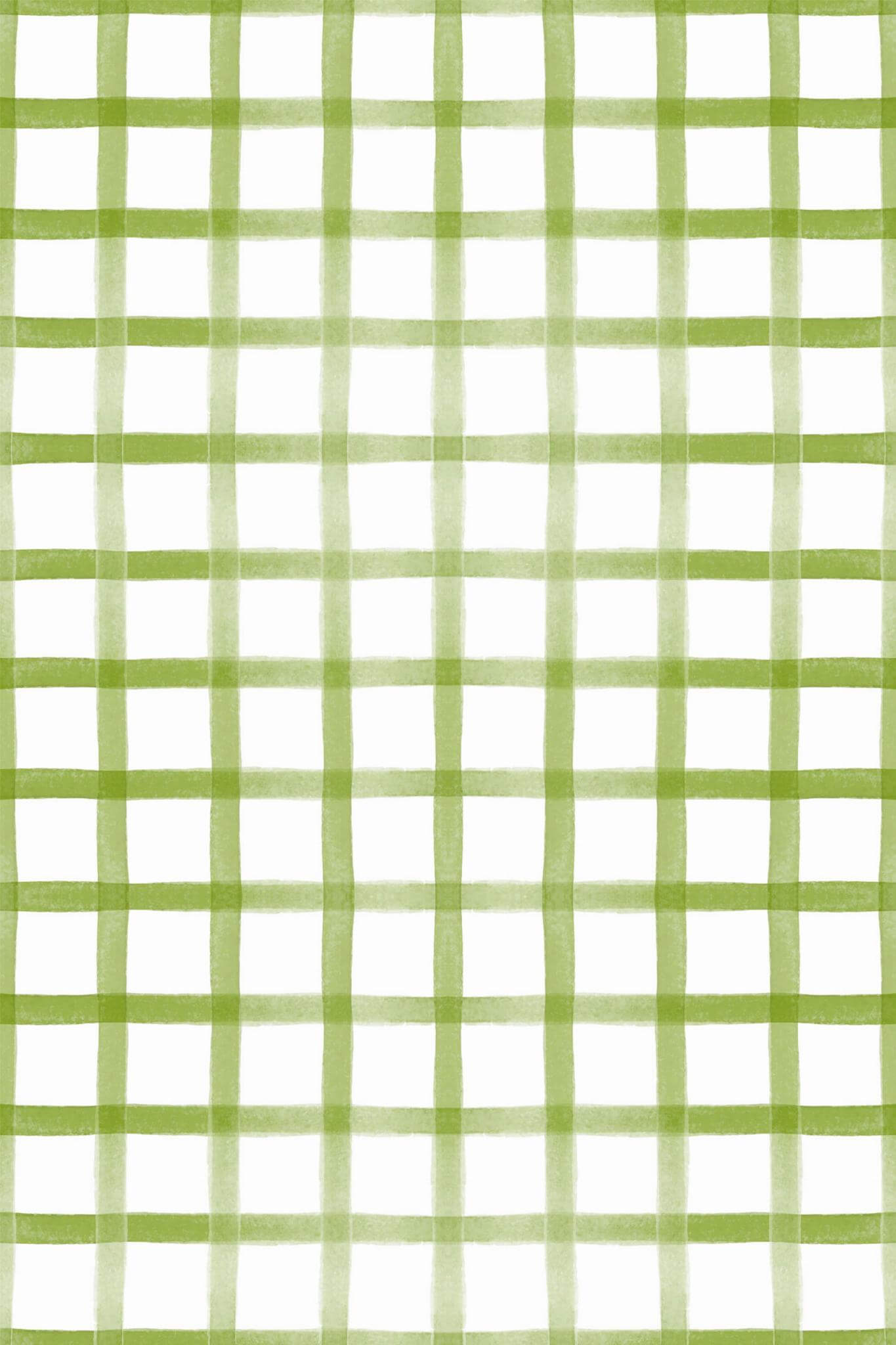 Watercolor green gingham Wallpaper - Image 2