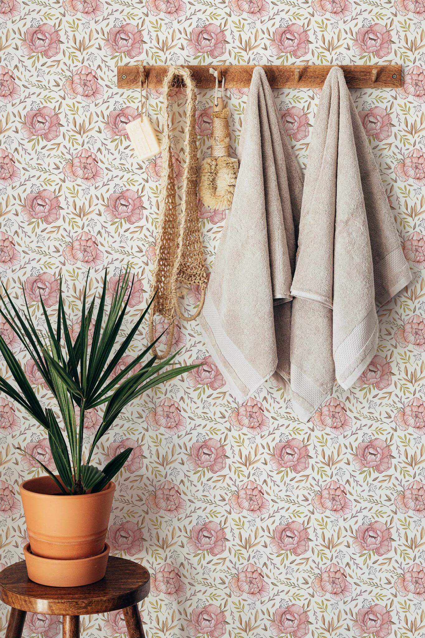 Vintage peony Wallpaper