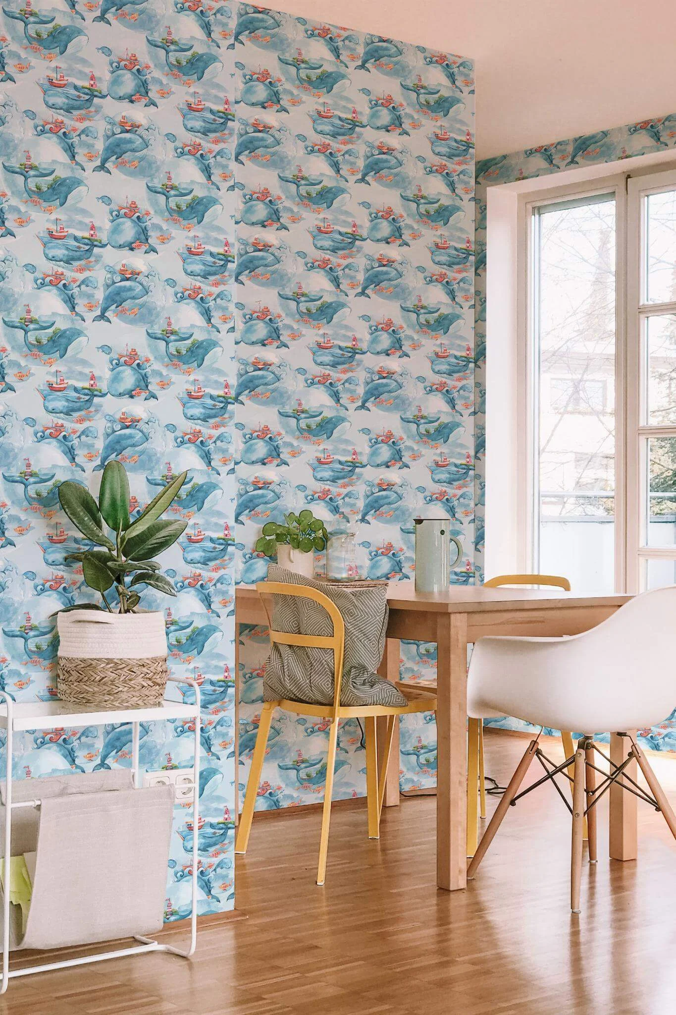 Contemporary whale Wallpaper - Image 3