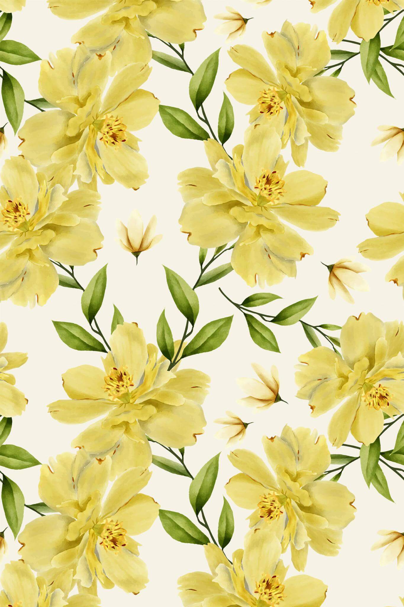 Yellow floral Wallpaper - Image 2