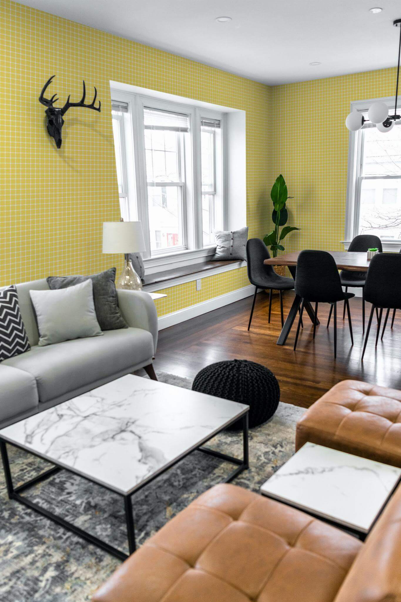 Yellow gingham Wallpaper - Image 3