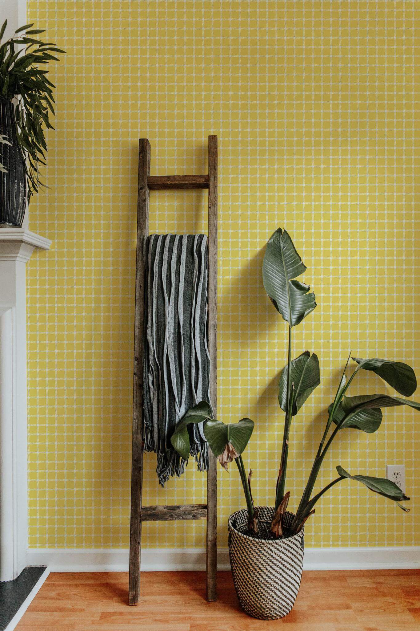Yellow gingham Wallpaper
