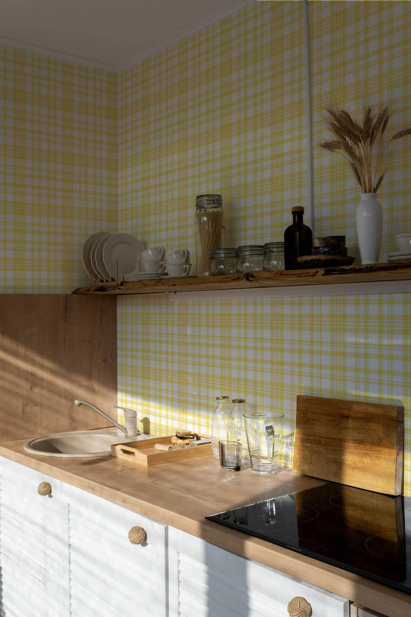 Yellow plaid Wallpaper - Image 4
