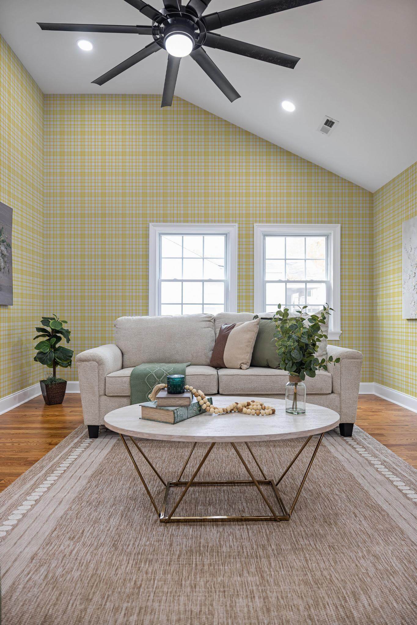 Yellow plaid Wallpaper - Image 3