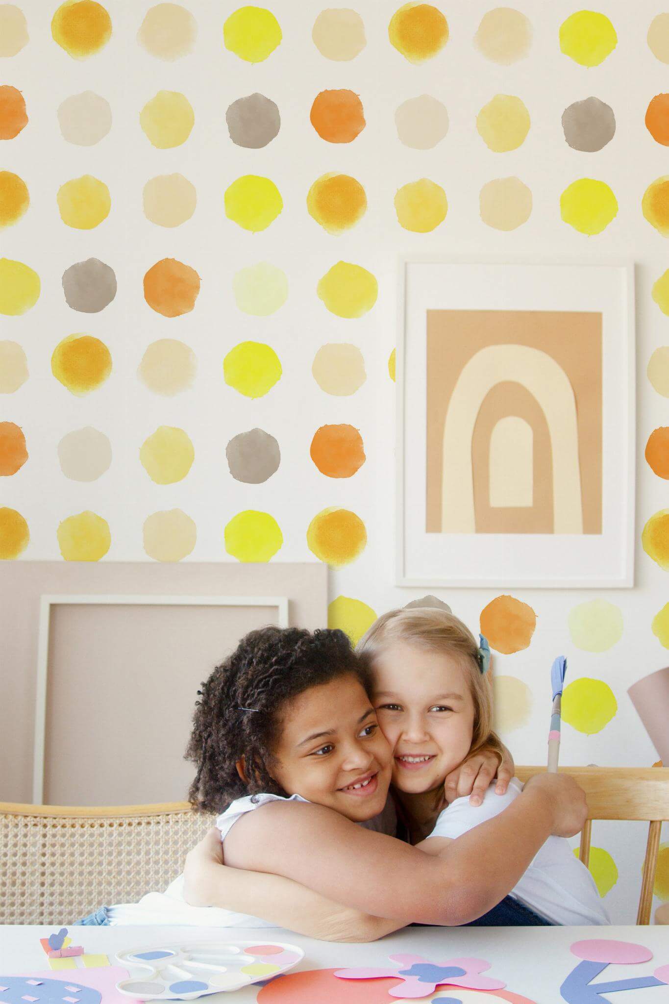Yellow watercolor dots Wallpaper - Image 4