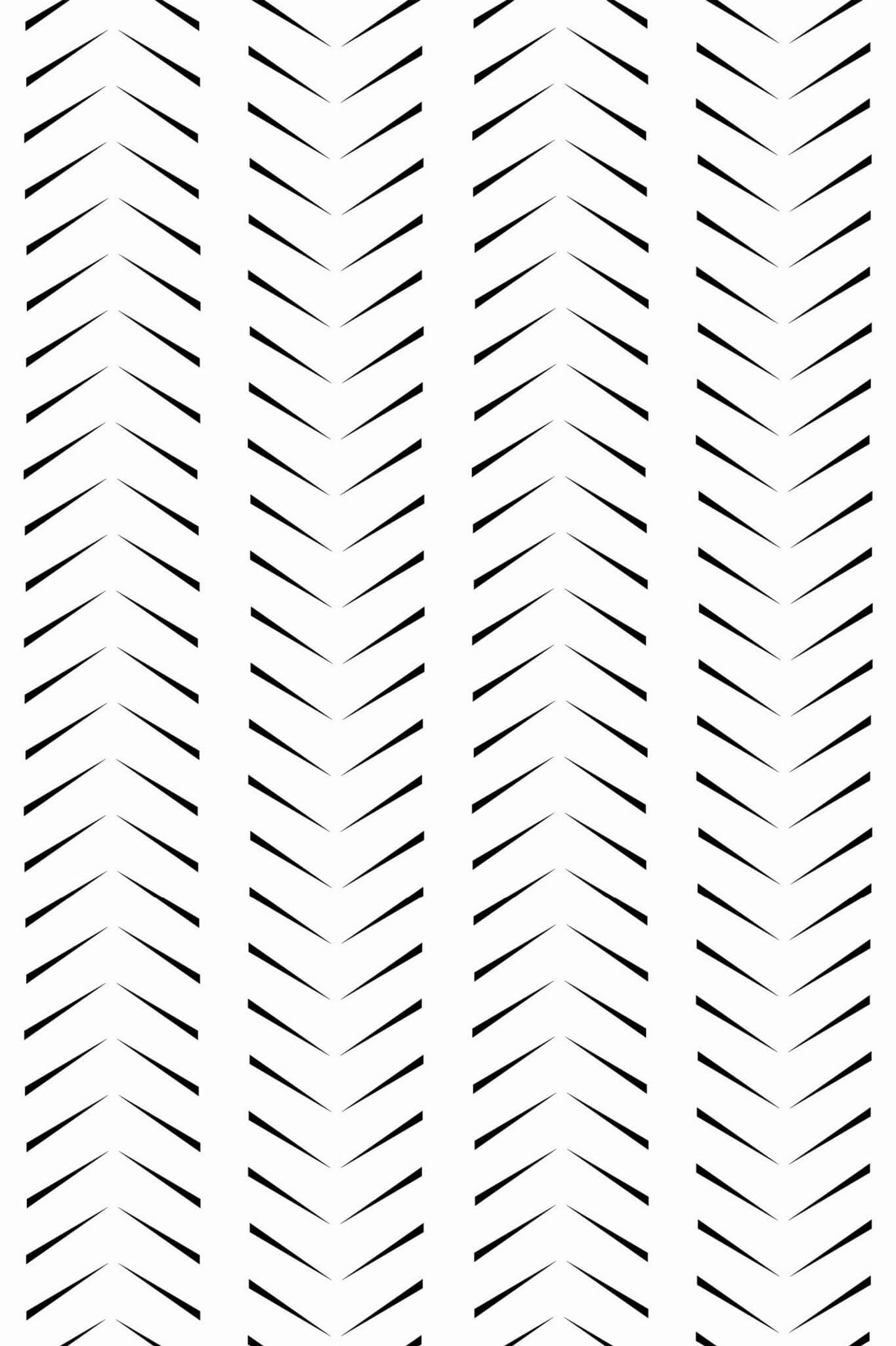 Zig-zag black and white herringbone Wallpaper - Image 2